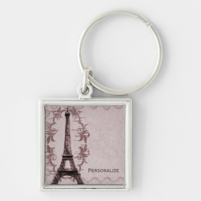 Porte-clés Porte - clé Pink Paris Grunge (Devant)