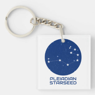 Porte-clés Porte - clé Pléiadien Starseed - Bleu clair et cos
