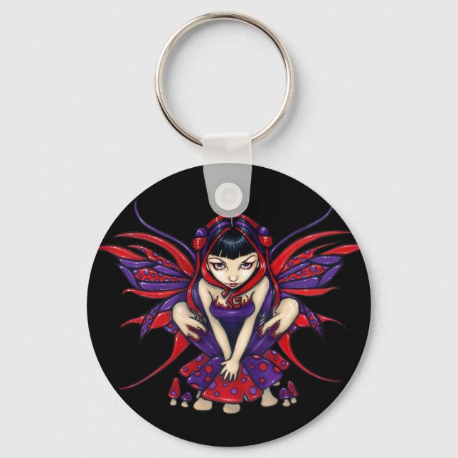 Porte-clés porte - clé "Polka Dot Mushroom Fairy" (Recto)