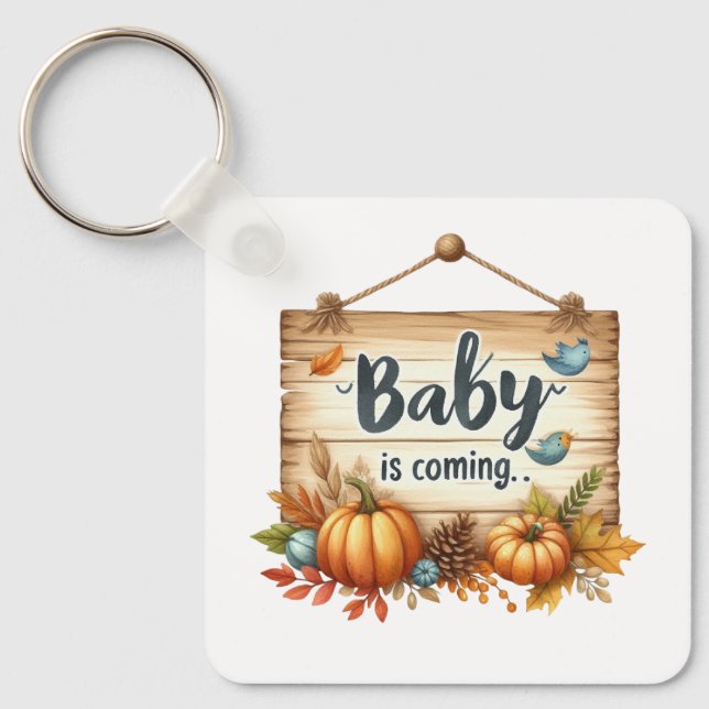 Porte-clés Porte - clé-Porte - clé Baby shower d'automne (Recto)