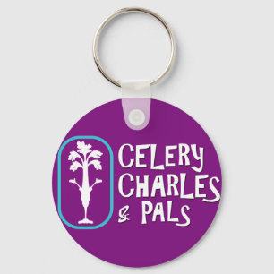 Porte-clés Porte - clé pourpre de bouton de "Charles et de