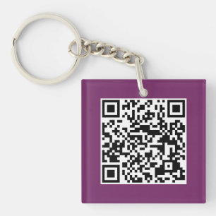Porte-clés Porte - clé pourpre de coutume de CODE de QR
