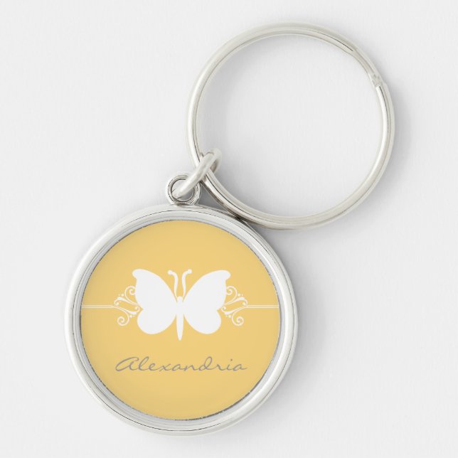 Porte-clés Porte - clé Premium Soft Yellow Butfly (Devant)