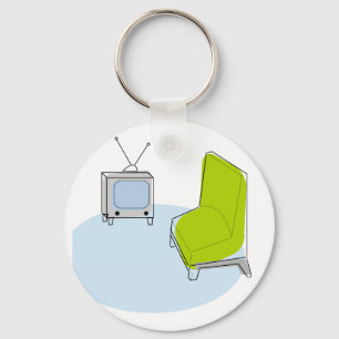 Porte-clés Porte - clé rétro conception de TV et de chaise
