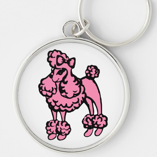 Porte-clés Porte - clé Retro Pink Poodle (Devant)