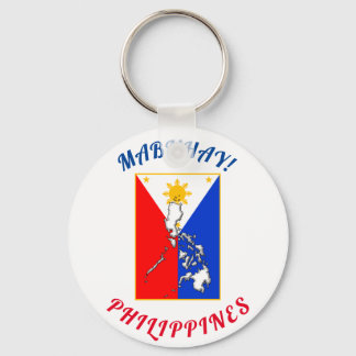 Porte-clés Porte - clé rond avec drapeau et carte des Philipp