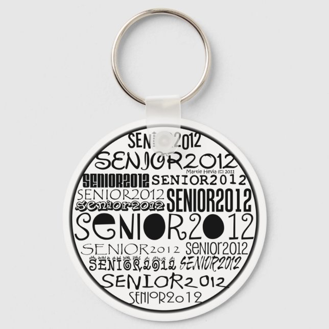 Porte-clés Porte - clé ronde senior 2012 (noir) (Recto)