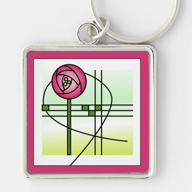 Porte-clés Porte - clé Rose Abstrait de Glasgow (Devant)