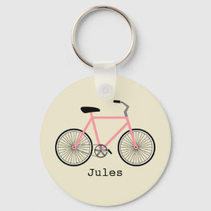 Porte-clés Porte - clé rose de bicyclette