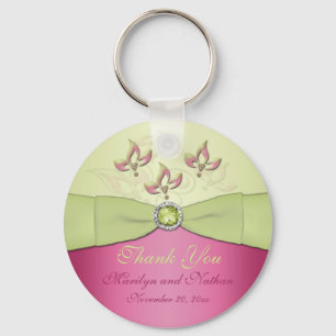 Porte-clés Porte - clé rose et vert Floral