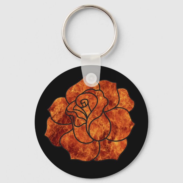 Porte-clés Porte - clé Rose Orange (Recto)