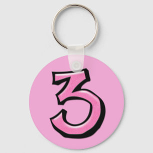 Porte-clés Porte - clé rose Silly Numéro 3