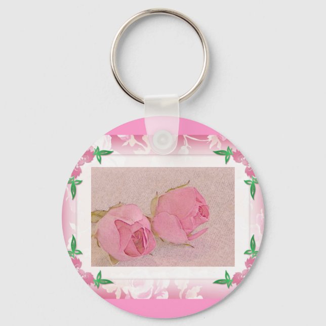 Porte-clés Porte - clé Rosebud...Faveur de mariage (Recto)