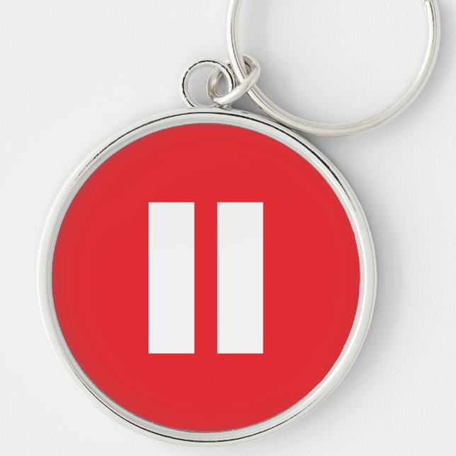 Porte-clés Porte - clé rouge et blanc de touche attente (Devant)