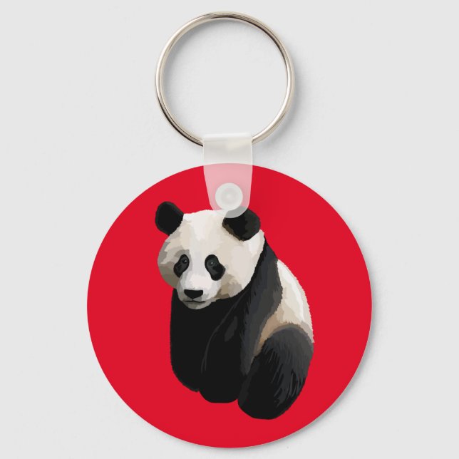 Porte-clés Porte - clé rouge Panda réaliste (Recto)