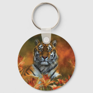 Porte-clés Porte - clé sauvage d'art de tigres