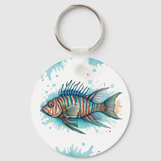Porte-clés Porte - clé - Série Aquarelle : Poisson-Lion (Recto)