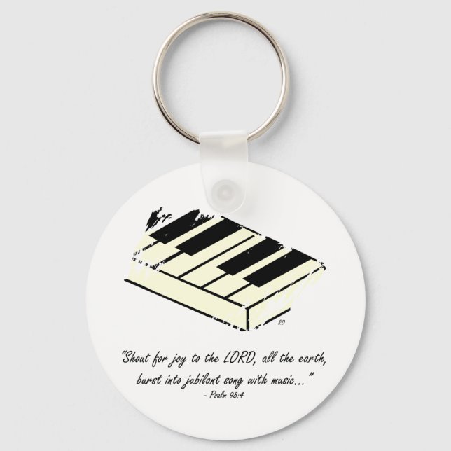 Porte-clés porte - clé "Shout for Joy - Piano" (Recto)