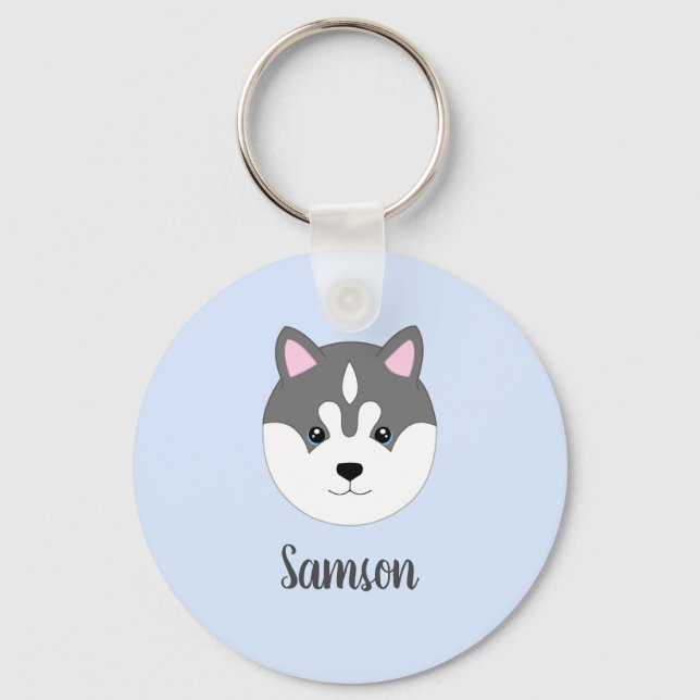 Porte-clés Porte - clé Sibérien Husky Chien (Recto)