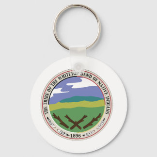 Porte-clés Porte - clé simple à un côté rond blanc pour phoqu