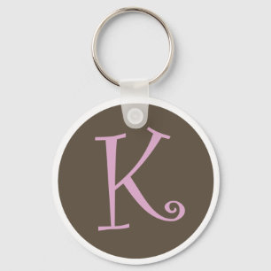Porte-clés Porte - clé simplement Brown et rose "K "