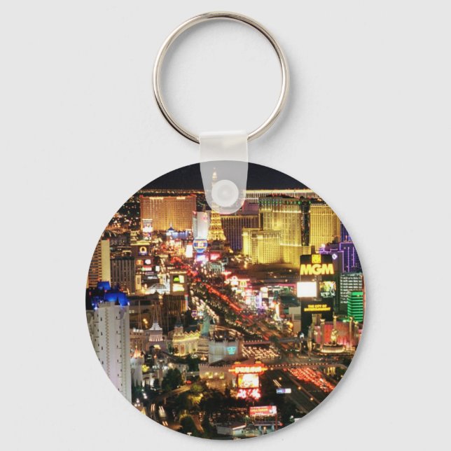 Porte-clés Porte - clé Skyline de nuit Las Vegas (Recto)