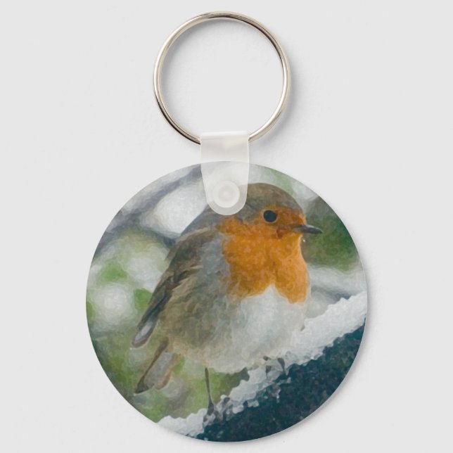 Porte-clés Porte - clé Snowy Robin (Recto)