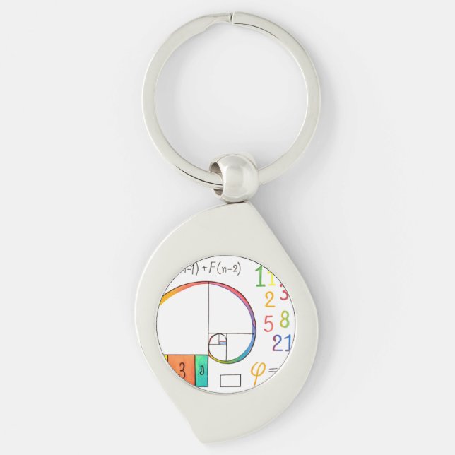 Porte-clés Porte - clé spiral Fibonacci (Devant)