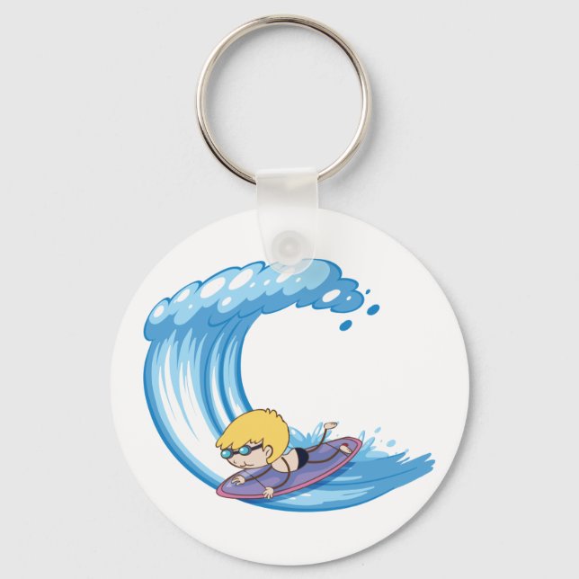 Porte-clés Porte - clé surf Boy Blue Wave (Recto)