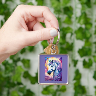 Porte-clés Porte - clé Unicorne Cosmologique Violet