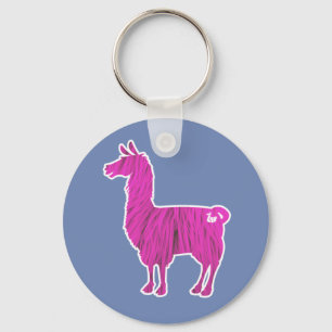 Porte-clés Porte - clé velu rose de lama