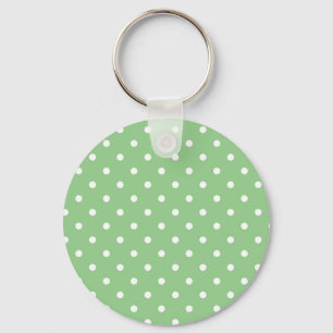 Porte-clés Porte - clé vert de point de polka d'Apple