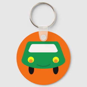 Porte-clés Porte - clé vert de sourire mignon de voiture de