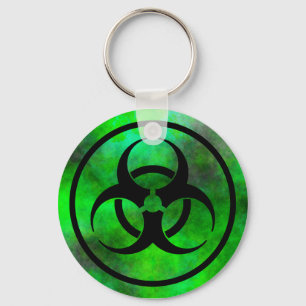 Porte-clés Porte - clé vert de symbole de Biohazard de
