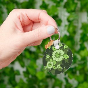 Porte-clés Porte - clé vert floral