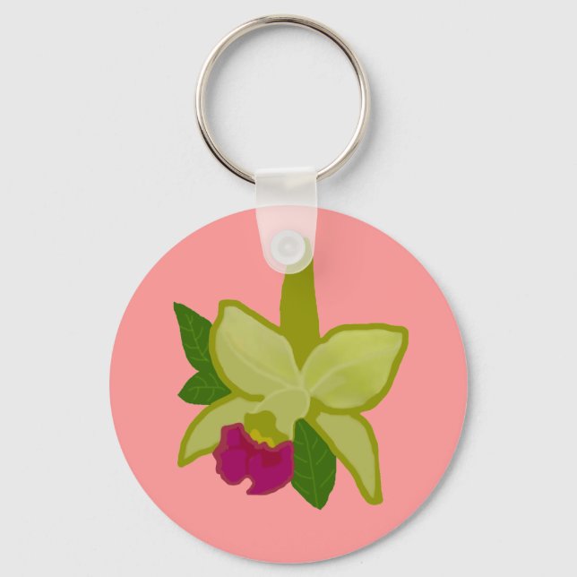 Porte-clés Porte - clé vert orchidée (Recto)