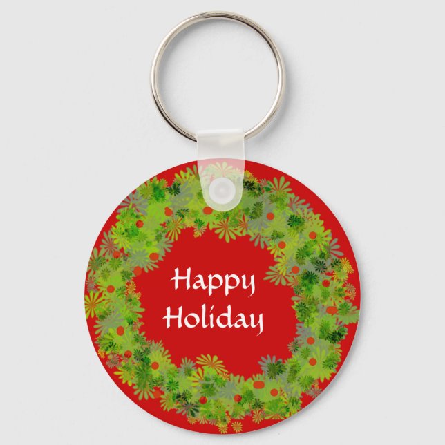 Porte-clés Porte - clé - Wreath Happy Holiday (Recto)