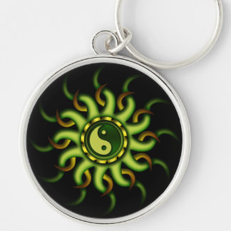 Porte-clés Porte - clé, Yin Yang Sun, vert d'or