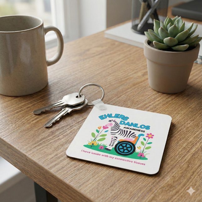 Porte-clés Porte - clé zébrée de sensibilisation à la SPE (Support someone with EDS with this cute, "I have issues with my connective tissues" keychain! )