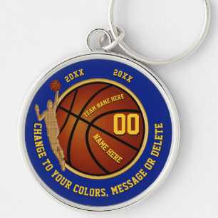 Porte-clés Porte - clés de basket-ball de bleu et d'or,