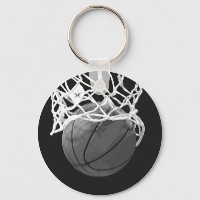 Porte-clés Porte - clés de basket-ball noir et blanc (Recto)
