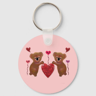 Porte-clés Porte - clés de coeurs de Valentine de koala