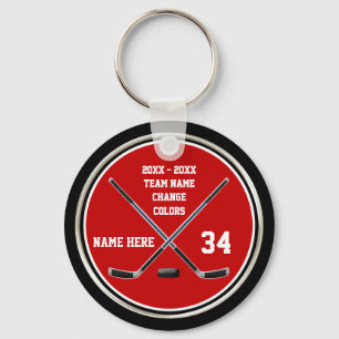Porte-clés Porte - clés de hockey personnalisé rouge et noir 