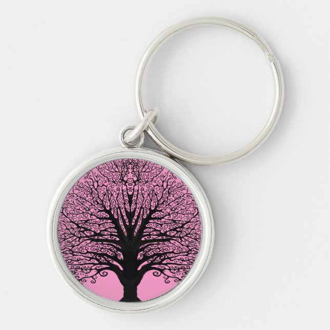 Porte-clés Porte - clés de l'arbre à spirale noire (Devant)
