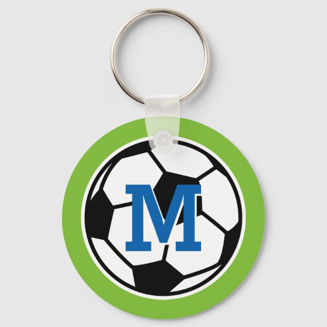 Porte-clés Porte - clés de soccer monogramme pour enfants (Recto)