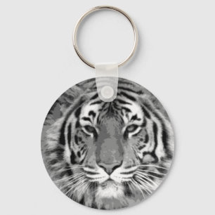 Porte-clés Porte - clés de tigre noir et blanc
