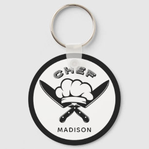 Porte-clés porte - clés du logo du chef de nom personnalisé