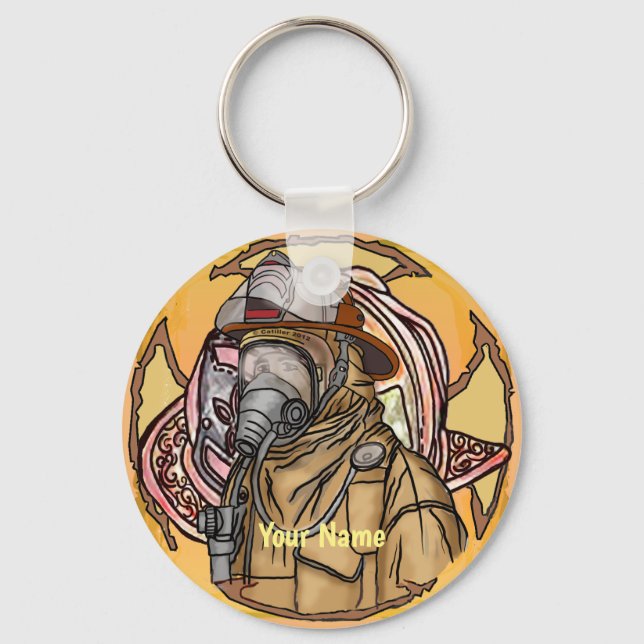 Porte-clés Porte - clés du masque de pompier (Recto)