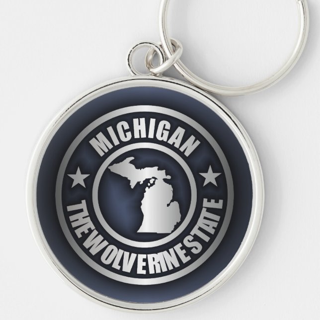 Porte-clés porte - clés "Michigan Steel" (Bleu) (Devant)