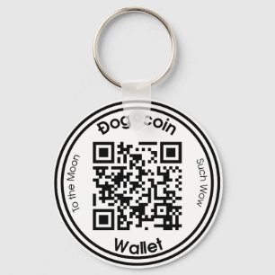 Porte-clés Portefeuille Dogecoin QR Code Round